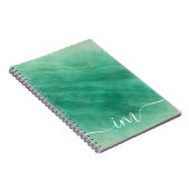 緑のモダン抽象芸術大理石イニシャル- ノートブック (右側)