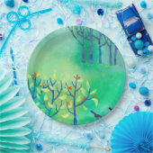 緑のモダン抽象芸術風景 ペーパープレート (パーティー)