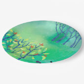 緑のモダン抽象芸術風景 ペーパープレート (アングル)