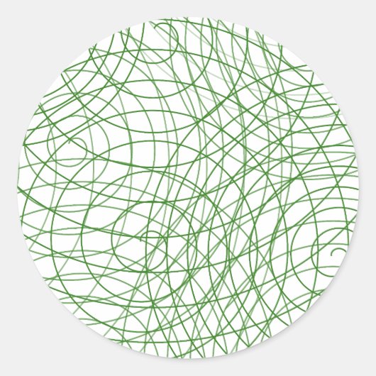 緑のモダン旋回抽象芸術ラウンドステッカー ラウンドシール (正面)