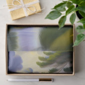 緑のモダン木々水雲の風景のアートワーク 薄葉紙 (ギフト)