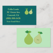 緑のモダン梨の名刺 名刺 (正面/裏面)