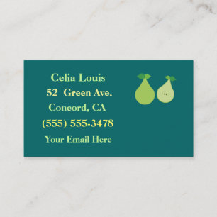 緑のモダン梨の名刺 名刺