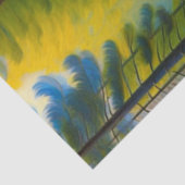 緑のモダン樹木のパスのアートワーク 薄葉紙 (詳細)