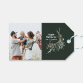 緑のモダン水エレガント彩植物写真 ギフトタグ (正面(横))