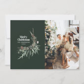 緑のモダン水エレガント色の植物素朴 シーズンカード (正面)