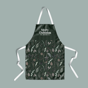 緑のモダン水エレガント色の植物素朴A エプロン