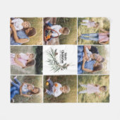 緑のモダン水エレガント色の植物色8枚の写真 フリースブランケット (正面(横))