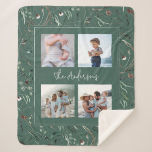 緑のモダン水エレガント色の植物4枚の写真 シェルパブランケット