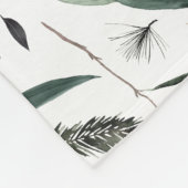 緑のモダン水エレガント色の植物4枚の写真 フリースブランケット (角)