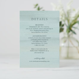 緑のモダン水色エレガントな結婚式 エンクロージャーカード