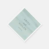 緑のモダン水色エレガントな結婚式 スタンダードカクテルナプキン (角)