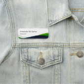 緑のモダン渦巻き従業員 名札 (インサイチュ)