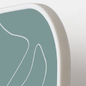 緑のモダン熱帯のリーフラインスケッチ名 ピックルボールラケット (左詳細)