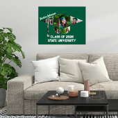 緑のモダン目盛りキャップ形状写真コラージュ ポスター