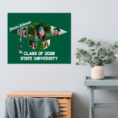 緑のモダン目盛りキャップ形状写真コラージュ ポスター