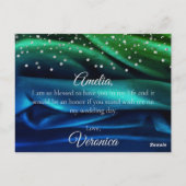 緑のモダン絹は私の花嫁になる ポストカード (裏面)