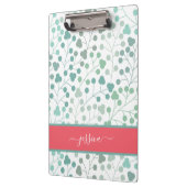 緑のモダン花柄のスクリプト名 クリップボード (左)