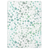 緑のモダン花柄のスクリプト名 クリップボード (裏面)