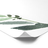 緑のモダン葉のリハーサルディナーウェルカム ポスター (角)