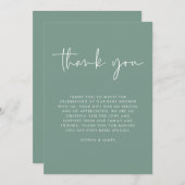 緑のモダン赤男女兼用ちゃんシャワーありがとう 招待状 (正面/裏面)