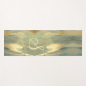 緑のモダン金ゴールドストローク3色モノグラムヨガM ヨガマット (正面(横))