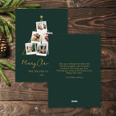 緑のモダン金ゴールドフォトコラージュクリスマス シーズンカード