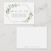 緑のモダン金ゴールド幾何学図書の要求 エンクロージャーカード (正面/裏面)