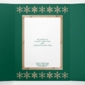 緑のモダン雪素朴片コラージュ5写真 三つ折りクリスマスカード (内部中)