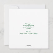 緑のモダン非フォトシンプルクリスマスツリーカード シーズンカード (裏面)