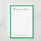 緑のモダン鱗片状エッジ結合サンキューカード サンキューカード (正面)