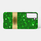 緑のモダン《写真》ぼけ味グリッターケース – メイトiPhoneケース Samsung Galaxyケース (裏面横)