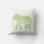 緑のモトッコ人は象を残します クッション (裏面)