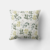 緑のモノグラムの熱帯性ユーカリ模様 クッション (裏面)