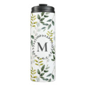 緑のモノグラムの熱帯性ユーカリ模様 タンブラー (正面)