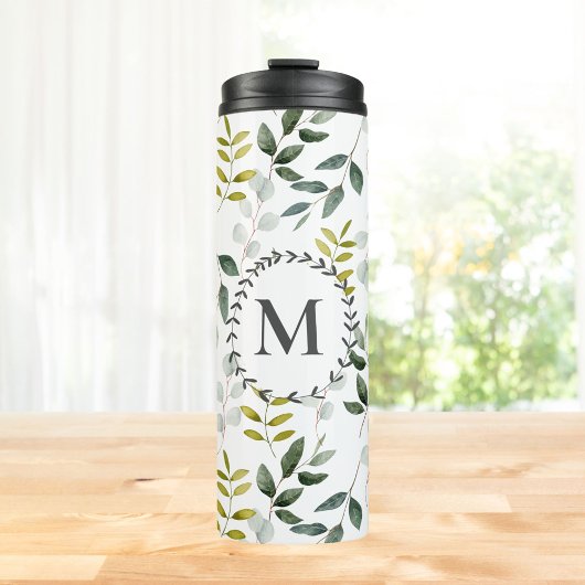 緑のモノグラムの熱帯性ユーカリ模様 タンブラー