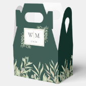 緑のモノグラムの葉エメラルドグリーン結婚ズ フェイバーボックス (オープン)