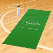 緑のモノグラムイニシャル名 ヨガマット