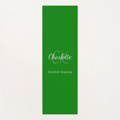 緑のモノグラムイニシャル名 ヨガマット (正面)