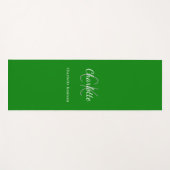 緑のモノグラムイニシャル名 ヨガマット (正面(横))