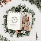 緑のモノグラムセージ水の色クリスマスの写真 シーズンカード