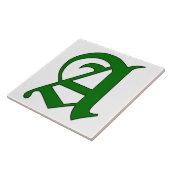 緑のモノグラムタイルのディプロマ文字A タイル (側面)