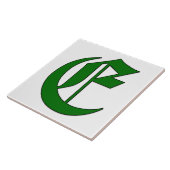 緑のモノグラムタイルのディプロマ文字E タイル (側面)