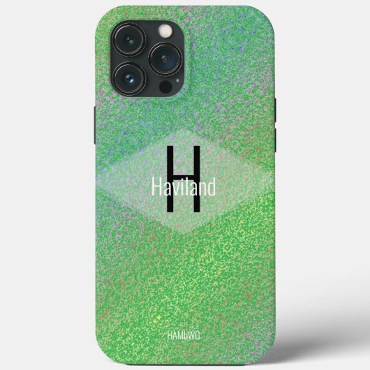 緑のモノグラム斑入りケースメイトiPhone HAMbyWG Case-Mate iPhoneケース (裏面)