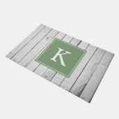 緑のモノグラ素朴ム形式 ドアマット (アングル)