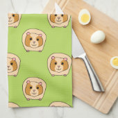 緑のモルモットパターン、 キッチンタオル (四つ折り)