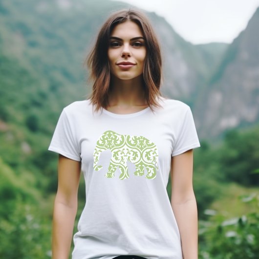 緑のモロッコ象 Tシャツ