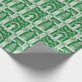 緑のモンククリスマス ラッピングペーパー (角)