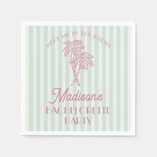 緑のヤシの木が揺れる春のビーチで、最高の花嫁と一緒にパステルカラーの楽園を満喫しよう スタンダードカクテルナプキン (正面)