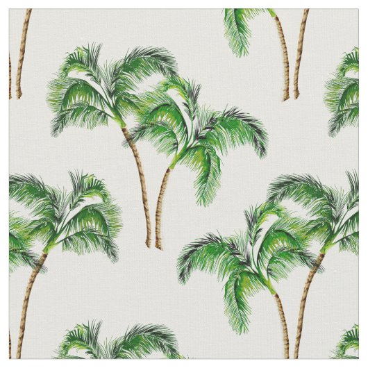 緑のヤシの木が白 ファブリック (クローズアップ)